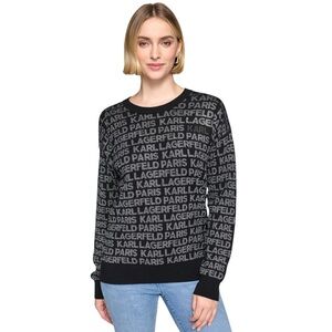 NWT Karl Lagerfeld Black logo Women's Sweater‎ size M